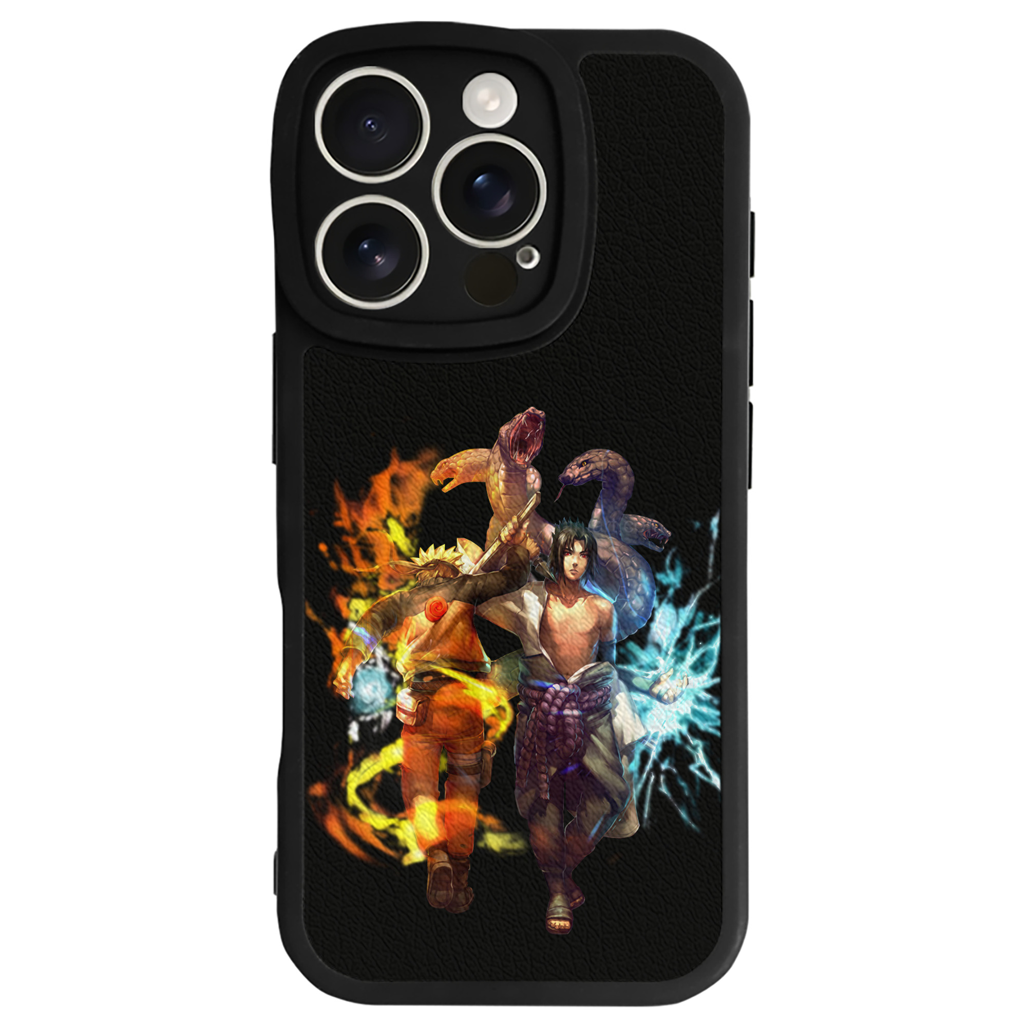 （画像用） NARUTO -ナルト- うちは サスケ Uchiha Sasuke 【iPhone 16シリーズ対応】シリコンスマホケース（レザー調） 材質：シリコン